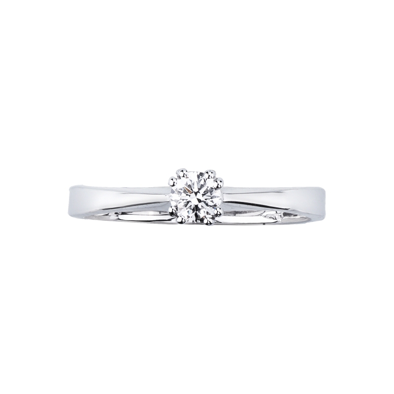 Bague solitaire femme en or blanc 18k diamant 0,25 ct