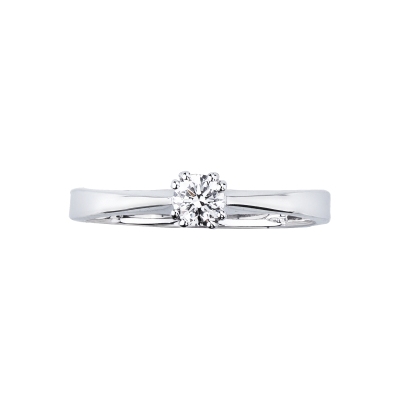 Bague solitaire femme en or blanc 18k diamant 0,25 ct