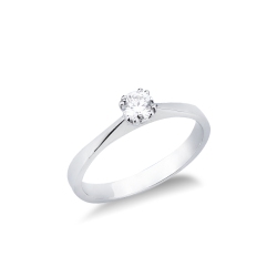 Bague solitaire femme en or blanc 18k diamant 0,25 ct
