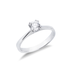 Bague diamant 0,50 ct  solitaire en or blanc 18k 
