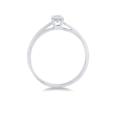 Bague solitaire en or blanc 18k à quatre griffes 0,20 ct 