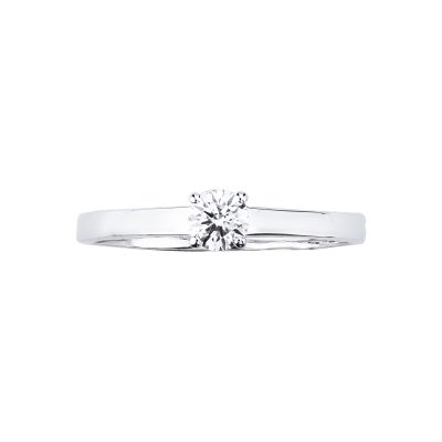 Bague solitaire en or blanc 18k avec diamant CT 0,25