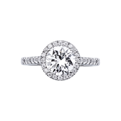Bague solitaire avec diamant central GIA 2.00 ct en or blanc 18K
