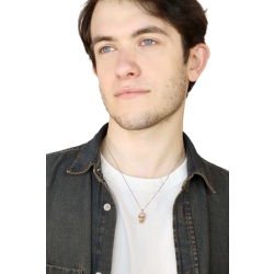 Collier en or rose 18k avec pendentif tête de mort mobile 2