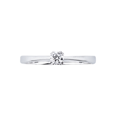 Bague Solitaire or 750 blanc diamant 0.20 carat 