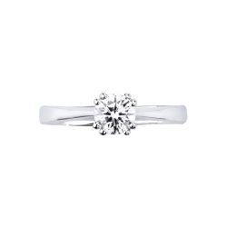 Bague solitaire en or blanc 18k avec 8 griffes et diamant 0,70 ct  2