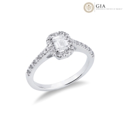 Bague diamant central solitaire 0,50 carat GIA