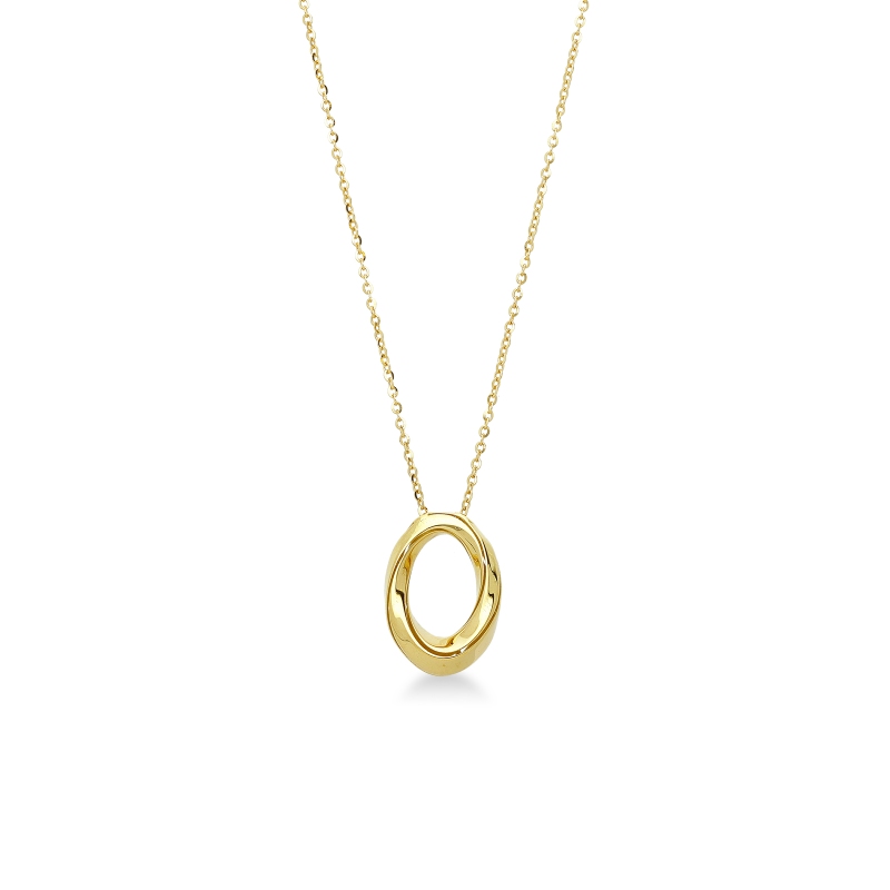 Collier en or jaune 18k sublimé par un pendentif ovale