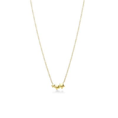 Collier en or jaune 18K avec trois étoiles