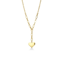 Collier or jaune 18K cœur
