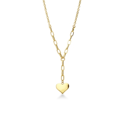 Collier or jaune 18K cœur