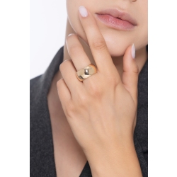 Bague large brillante en or jaune 18k 2