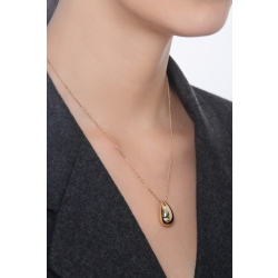 Collier femme en or jaune 18k en forme de goutte  2