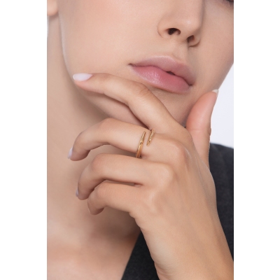 Bague Toi et Moi en or jaune 18k