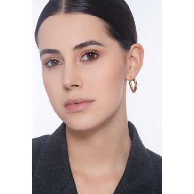 Boucles d’oreilles en or jaune 750 en forme de cœur bombé 