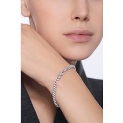 Bracelet design tissé en or blanc 18k serti de diamants  2
