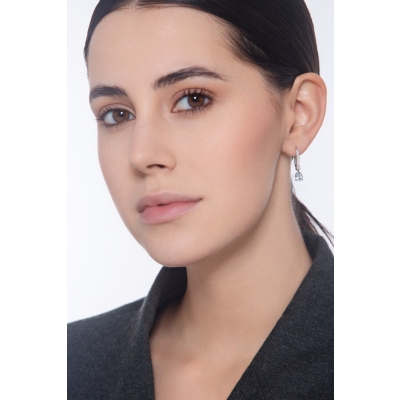 Boucles d’oreilles aiguemarine et diamants or 750