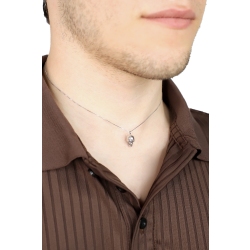 Collier en or blanc 18k avec pendentif skull et diamants 2