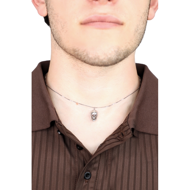 Collier en or blanc 18k avec pendentif