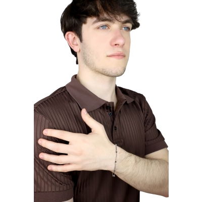 Bracelet alterné homme en or blanc 18 carats avec diamants noirs cm 20