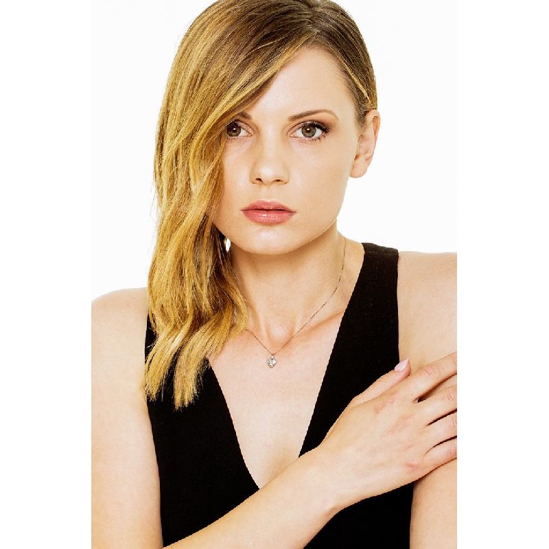 Collier avec pendentif aigue-marine en forme de coeur et diamant