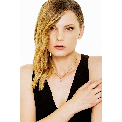 Collier avec pendentif aigue-marine en forme de coeur et diamant