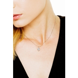 Collier avec pendentif aigue-marine en forme de coeur et diamant 2