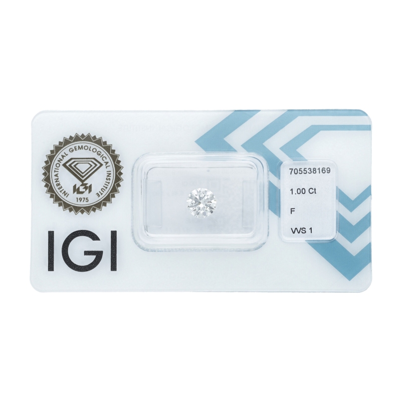 Diamant Certifié IGI 1.00CT F VVS1