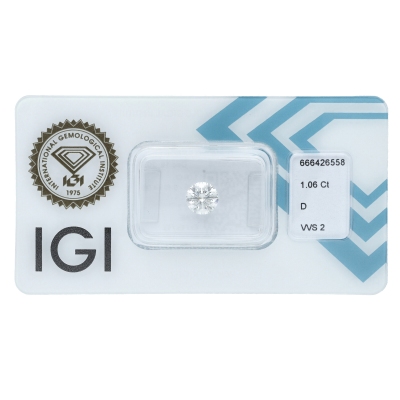 Diamant Certifié IGI  CT 1.06 D VVS2
