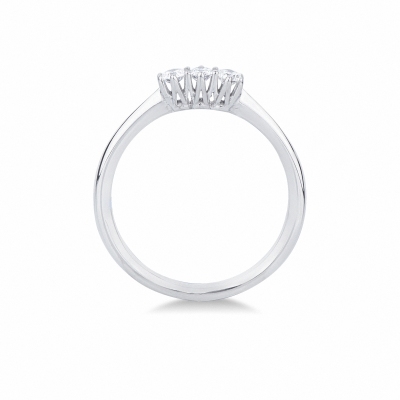 Bague trilogy en or blanc 18k avec trois diamants CT 0,21