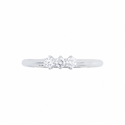 Bague trilogy en or blanc 18k avec trois diamants CT 0,21