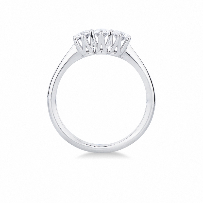 Bagues trilogy en or blanc 18 carats avec diamants CT 0,45