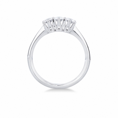 Bagues trilogy en or blanc 18 carats avec diamants CT 0,45