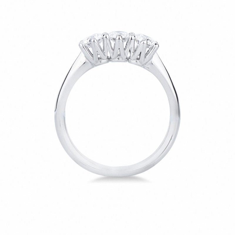 Bagues trilogy en or blanc 18 carats avec diamants 0,75 ct