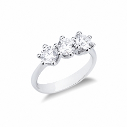 Bague trilogy en or blanc avec trois diamants CT 1,50