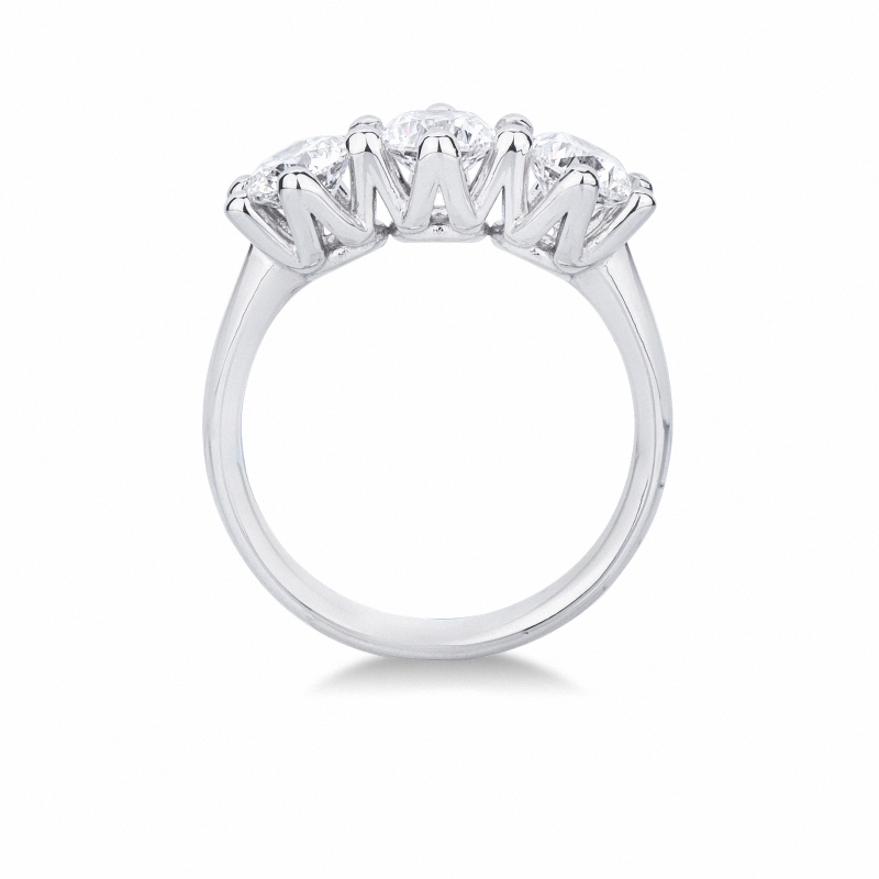 Bague trilogy or blanc 18k avec trois diamants CT 2,10