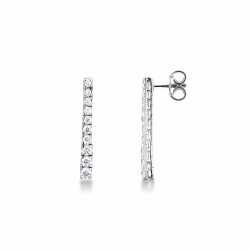 Boucles d'oreilles tennis en or blanc 18 carats avec diamants gradués