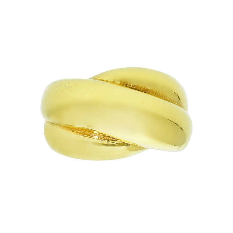 Bague large entrelacée en or jaune 750