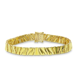 Bracelet en or jaune 18k ondulé