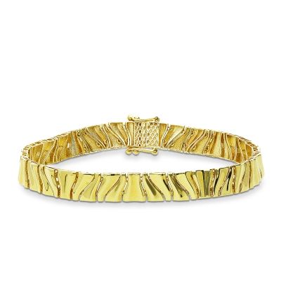 Bracelet en or jaune 18k ondulé