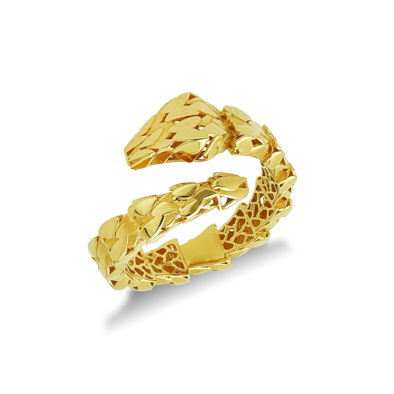 Bague serpent ouverte en or jaune 18k