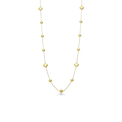 Collier en or jaune 18k avec maillons carrés brillants 90 cm