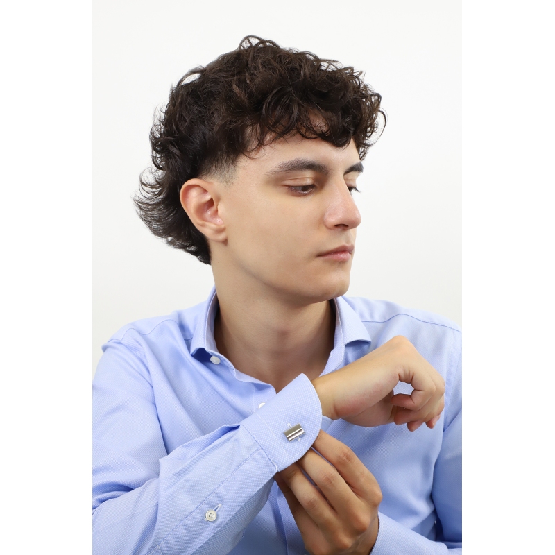 Boutons de manchette classiques en or blanc 18 carats