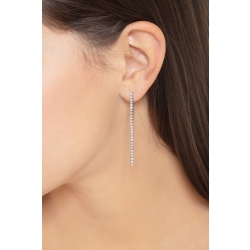 Boucles d'oreilles femme diamants  rivière en or blanc 750 2