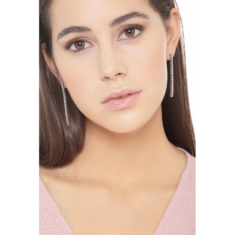 Boucles d'oreilles rivière diamants or blanc 750 