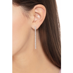 Boucles d'oreilles rivière diamants or blanc 750  2