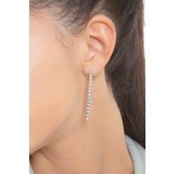Boucles d'oreilles tennis rivière diamants or blanc 18k 2