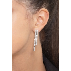 Boucles d'oreilles de diamants en or blanc 18k 2
