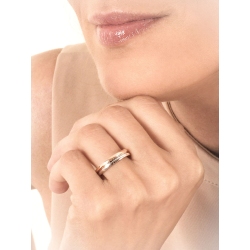 Jonc d' anniversaire en or rose et blanc 750 2