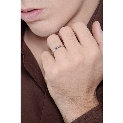 Jonc en or blanc 18k modèle confortable 3 mm